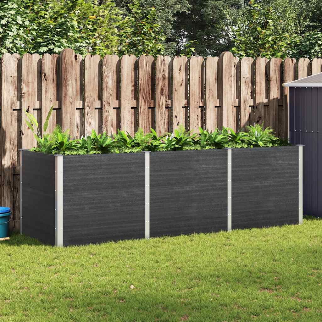 Garten-Hochbeet 200x50x54 cm WPC Grau