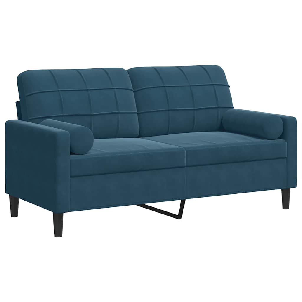 2-Sitzer-Sofa mit Zierkissen Hellgrau 120 cm Samt