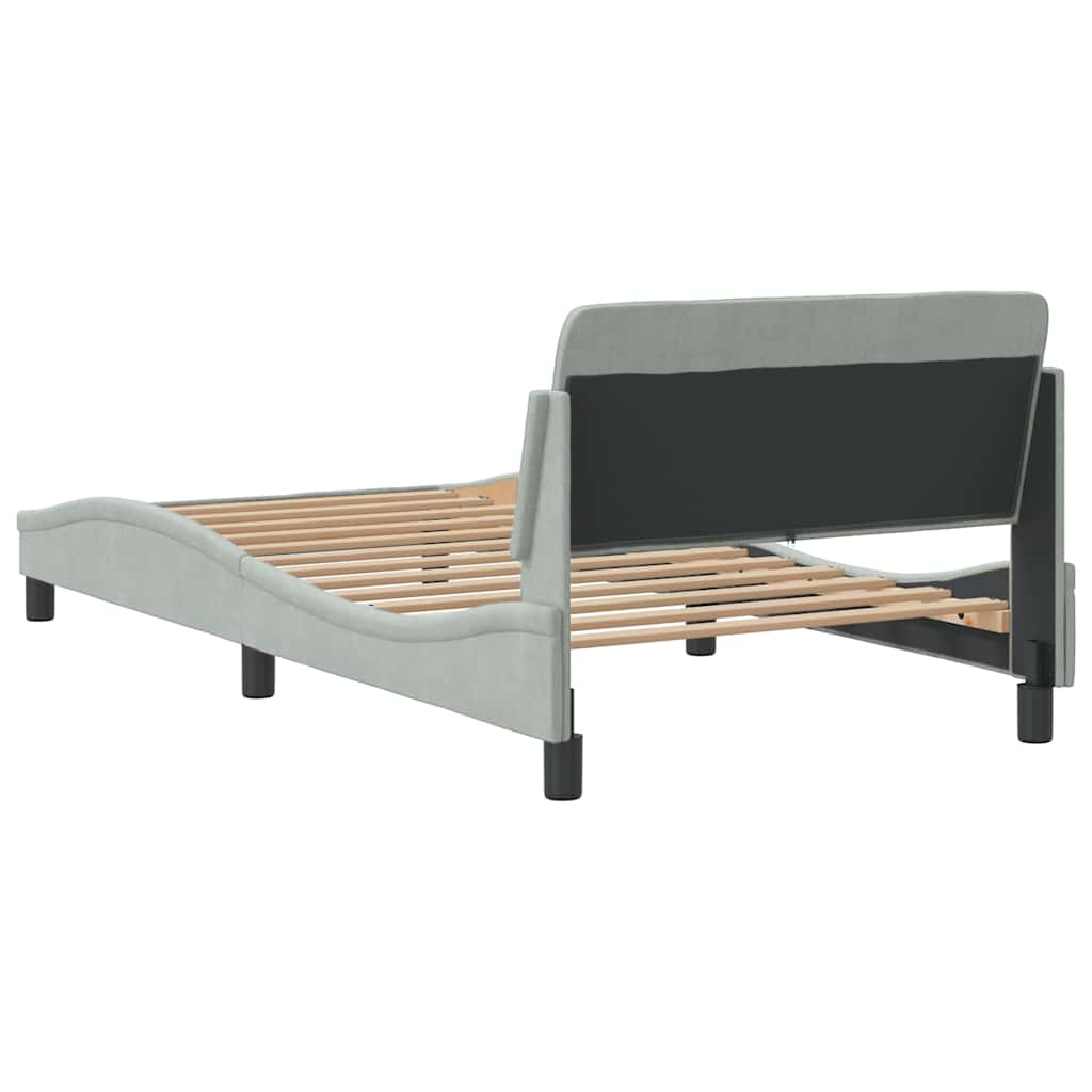 Bettgestell "Dover" Hellgrau 100x190 cm Samt