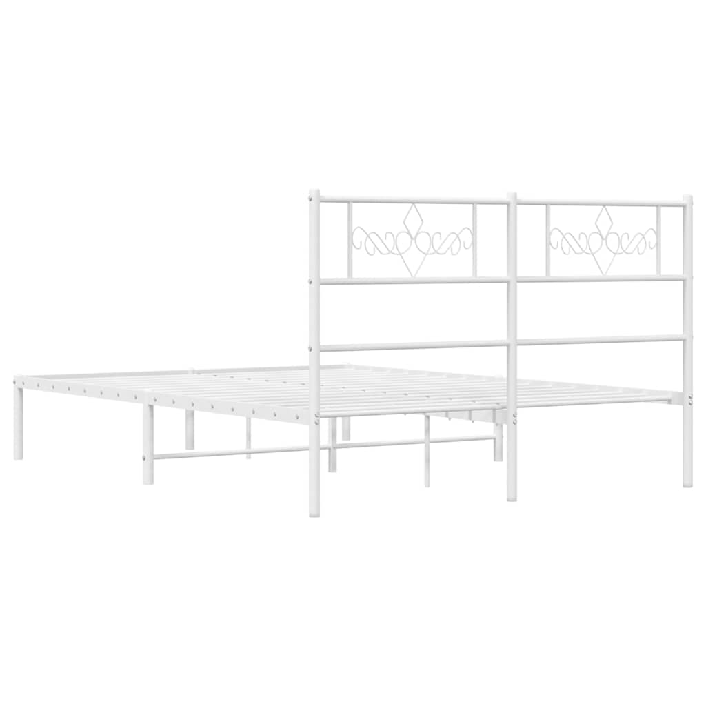 Bettgestell mit Kopfteil Metall Schwarz 100x190 cm