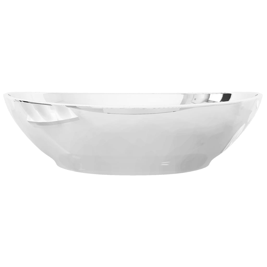 Luxus Keramik Waschbecken Oval Weiß 40 x 33 cm