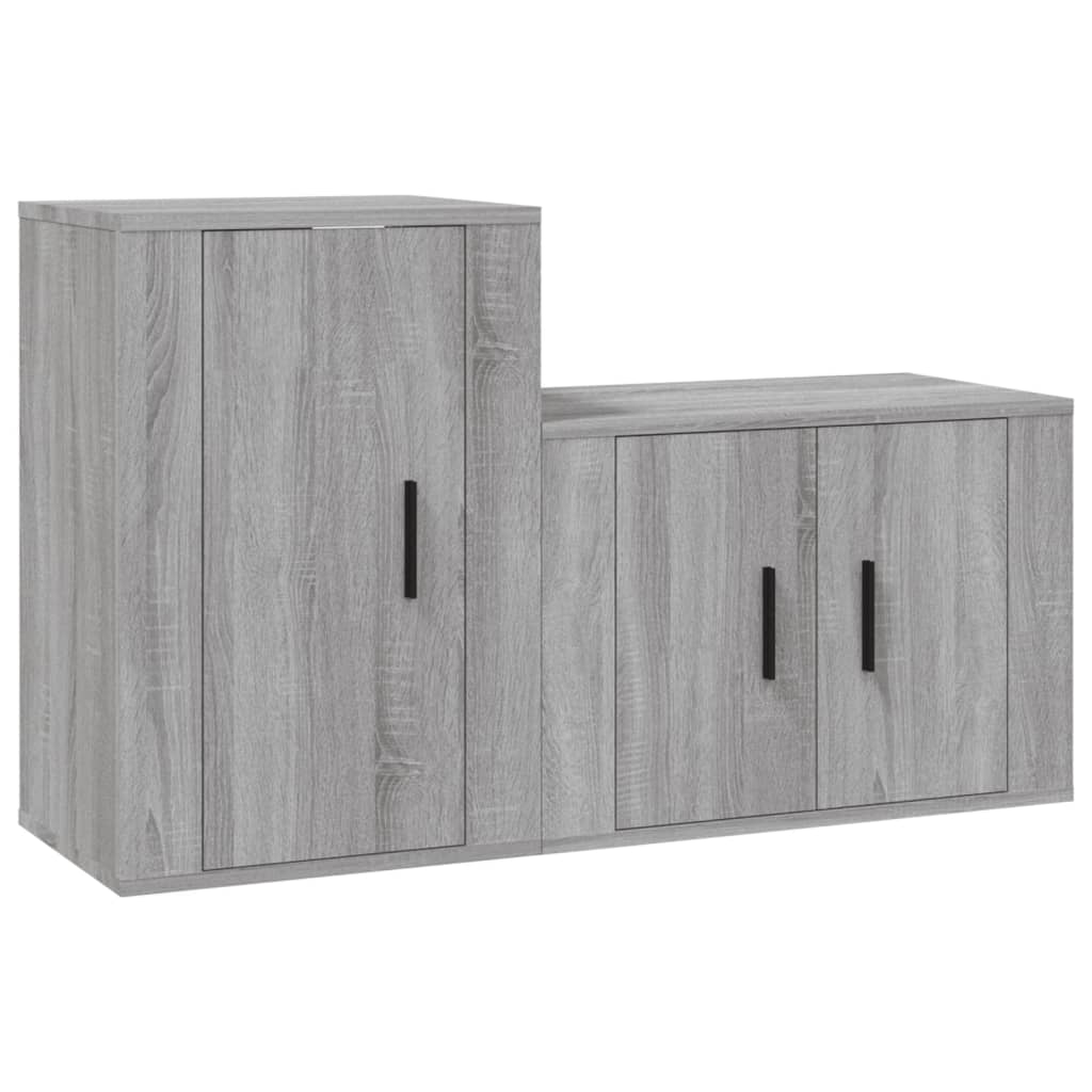 2-tlg. TV-Schrank-Set Weiß Holzwerkstoff