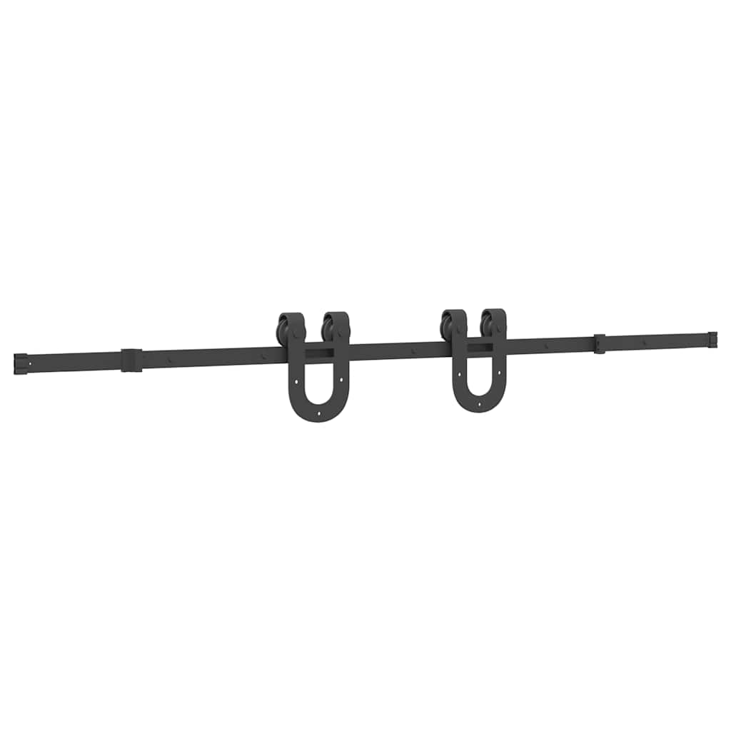 Schiebetürbeschlag-Set 183 cm Stahl Schwarz