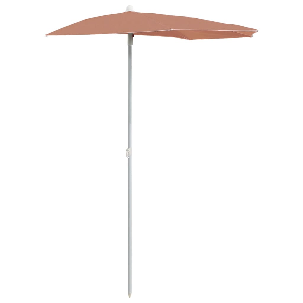 Halb-Sonnenschirm mit Mast 180x90 cm Anthrazit