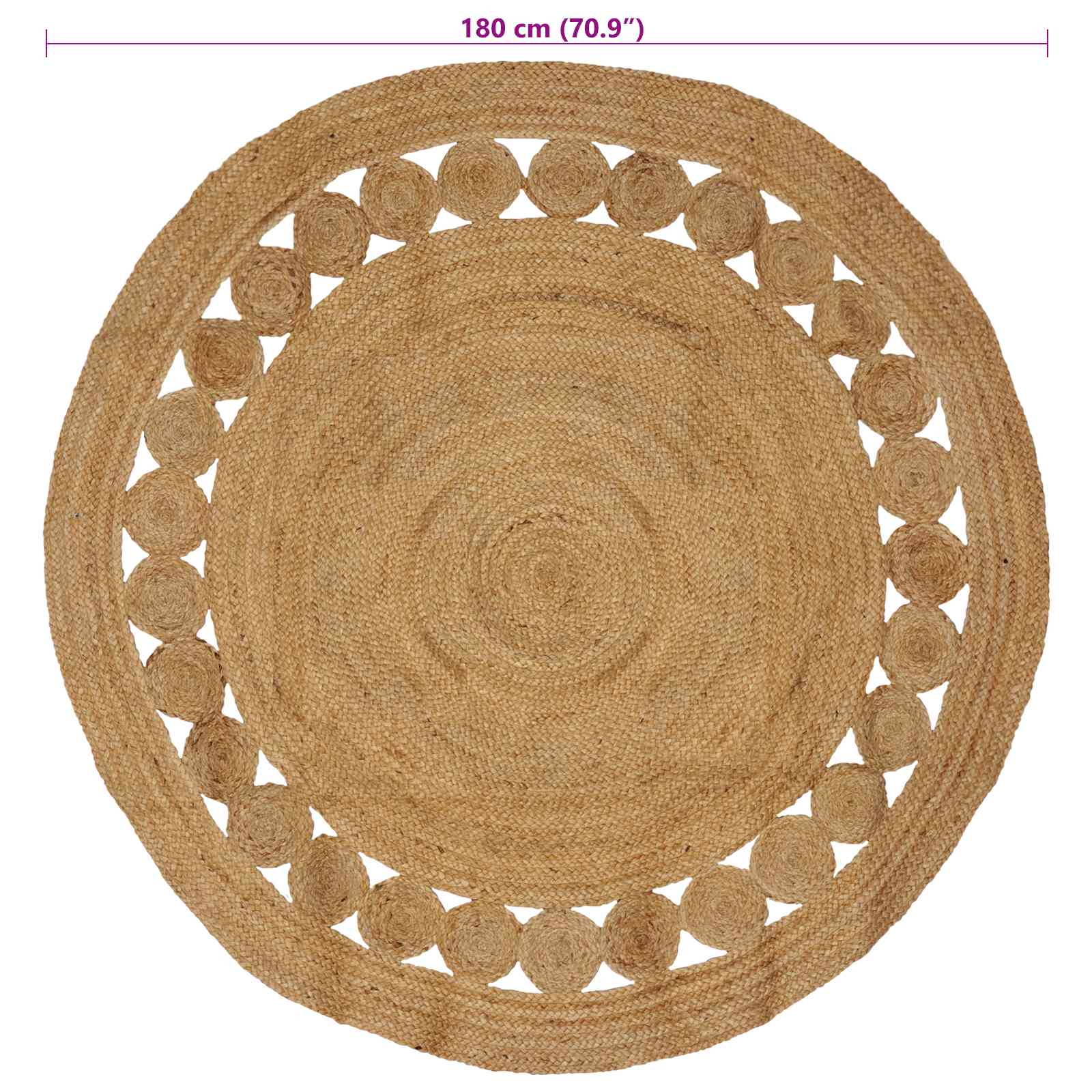 Bereichsteppiche Natur Ø 120 cm Jute