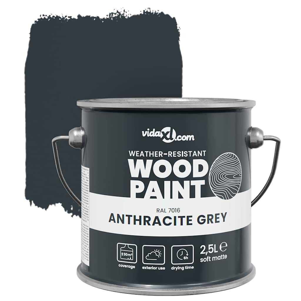 Holzfarbe Schwarz 2,5 L Wanddruck