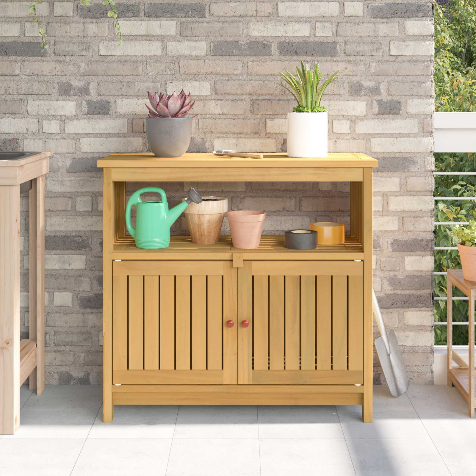 Garten-Konsolentisch 80x35x75 cm Massivholz Akazie