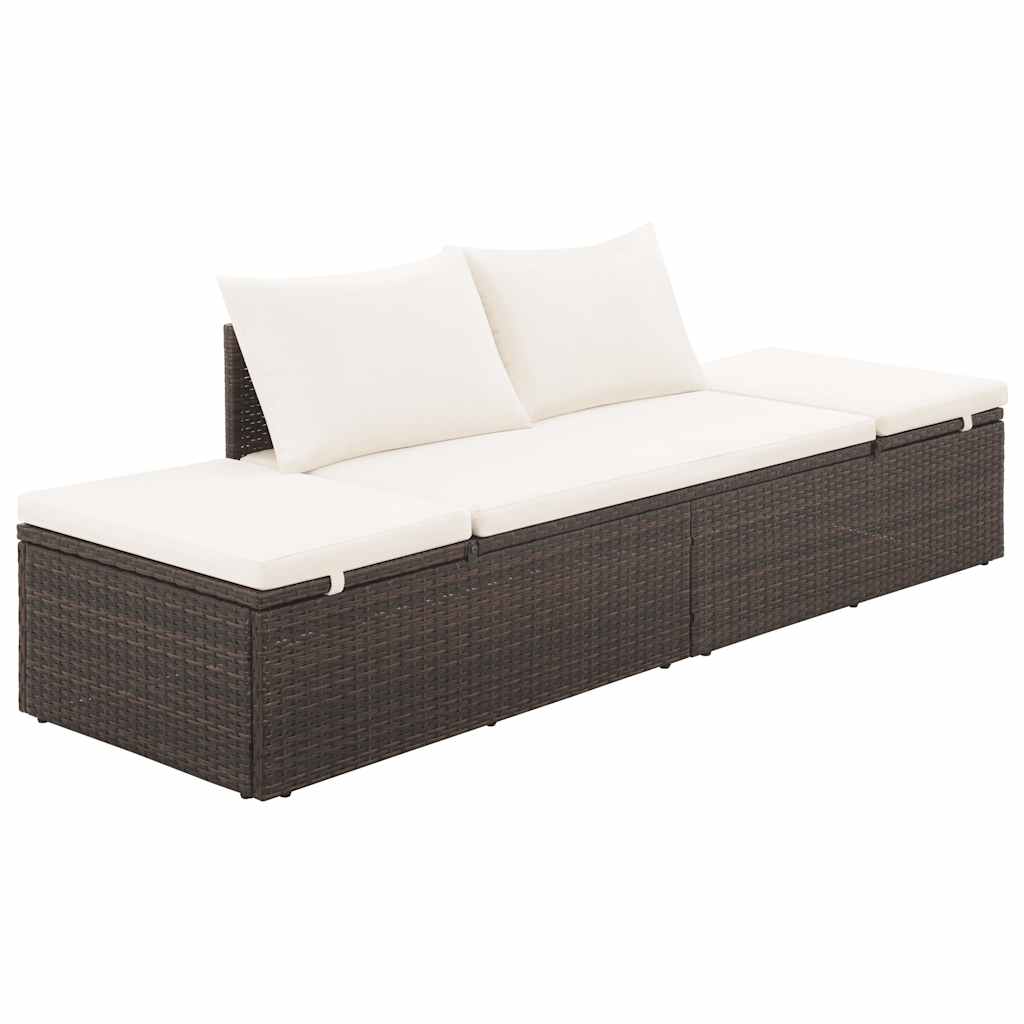 Gartenbett Schwarz 195×60 cm Poly Rattan