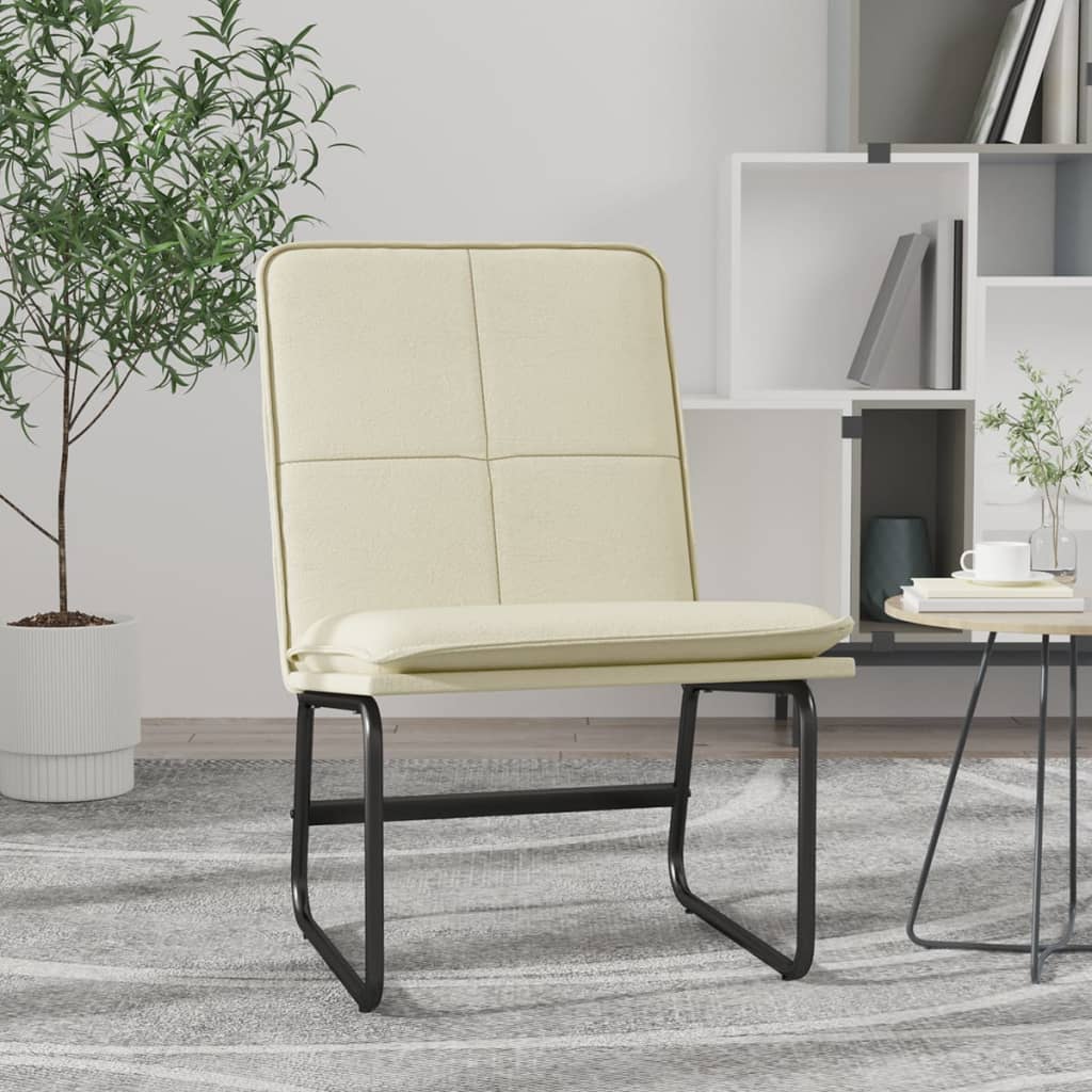 Loungesessel Creme 54x75x76 cm Kunstleder