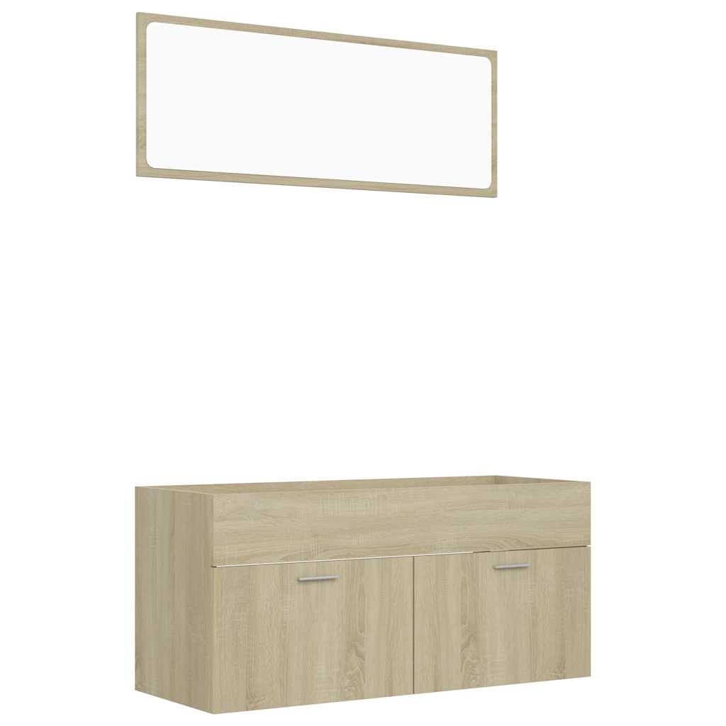 2-tlg. Badmöbel-Set Weiß Holzwerkstoff