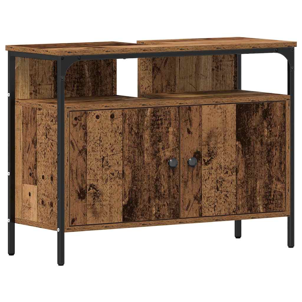 3-tlg. Badmöbel-Set Räuchereiche Holzwerkstoff