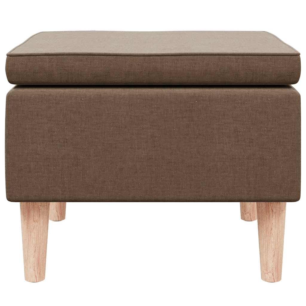 Hocker mit Holzbeinen Schwarz Stoff