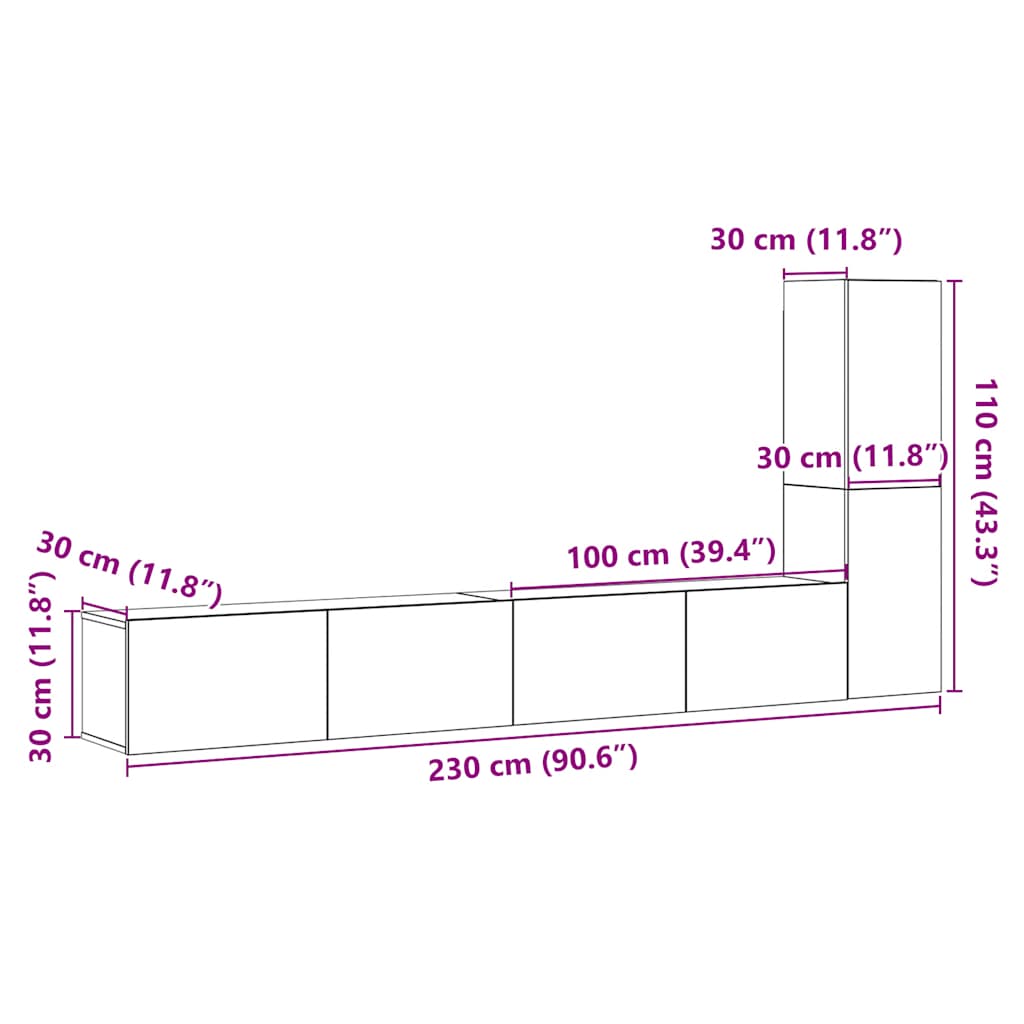 3-tlg. TV-Schrank-Set Weiß Holzwerkstoff