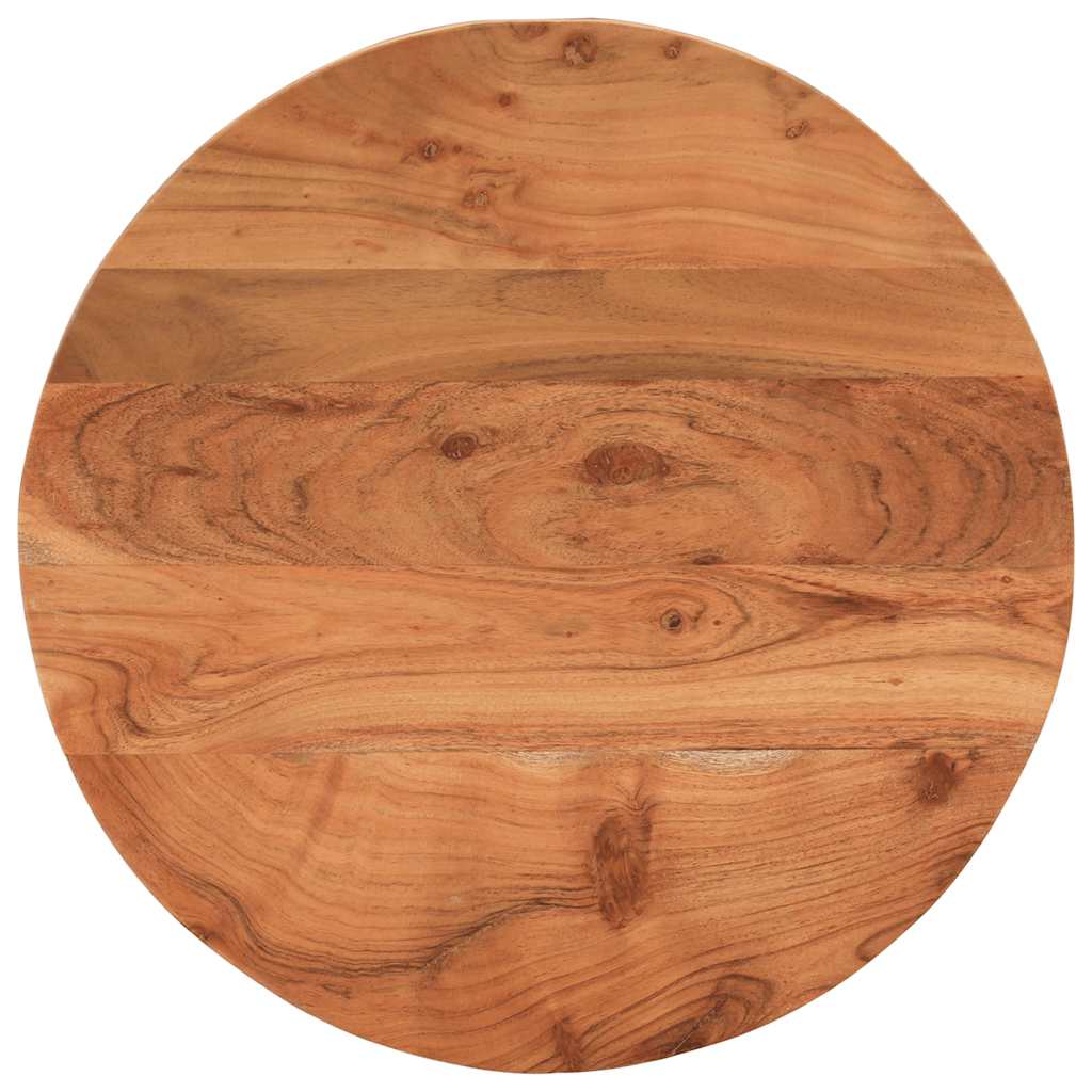 Tischplatte Ø 40x2,5 cm Rund Raues Massives Mangoholz