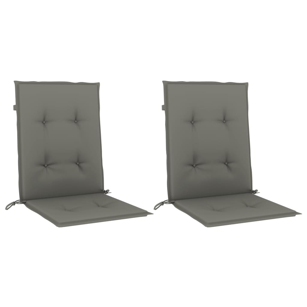 Niedriglehner-Auflagen 2 Stk Melange Anthrazit 100x50x7cm Stoff