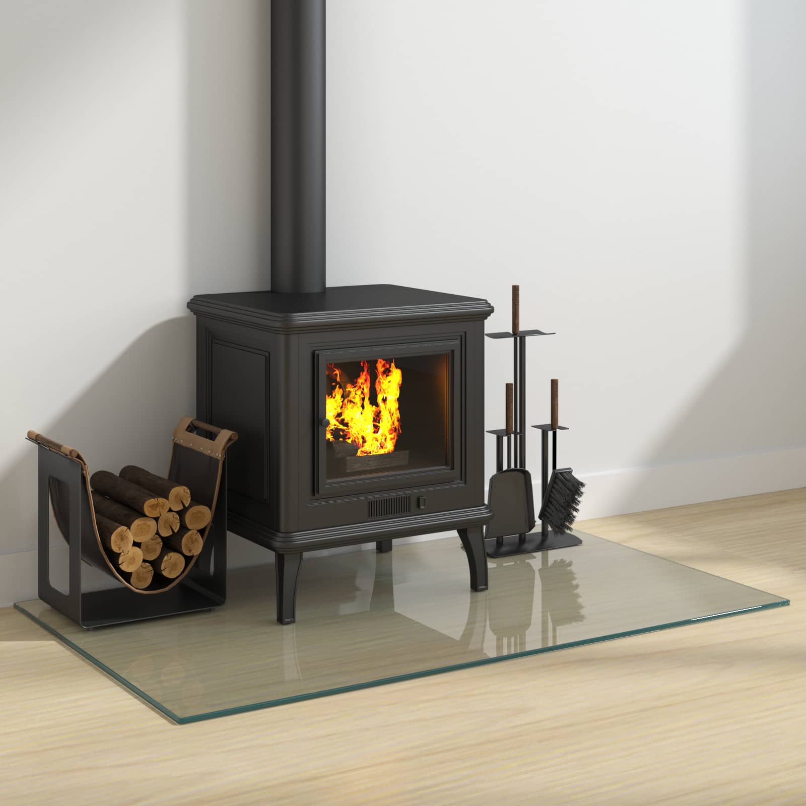 Feuerstelle Glasplatte Transparent 80 x 50 cm Glas