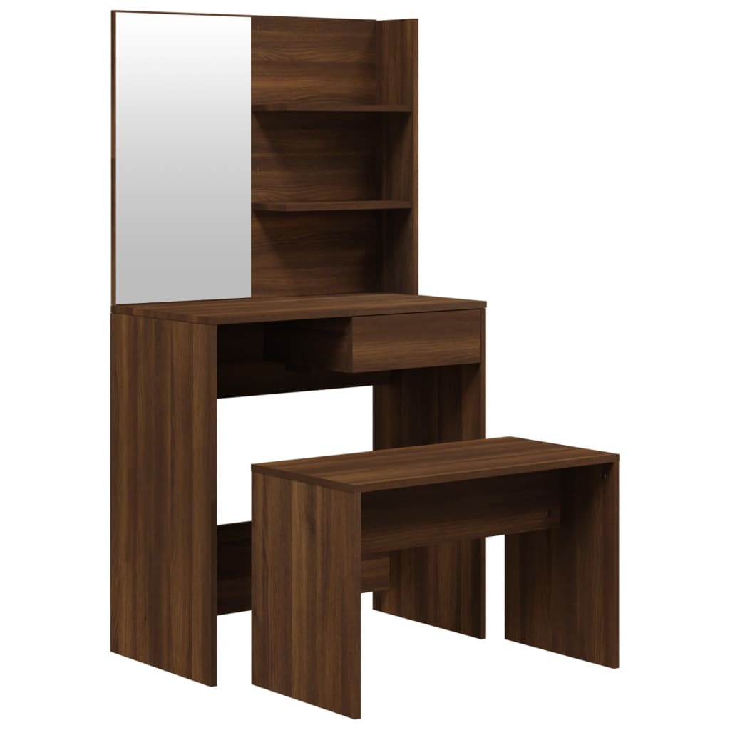 Schminktisch-Set Weiß 74,5x40x141 cm