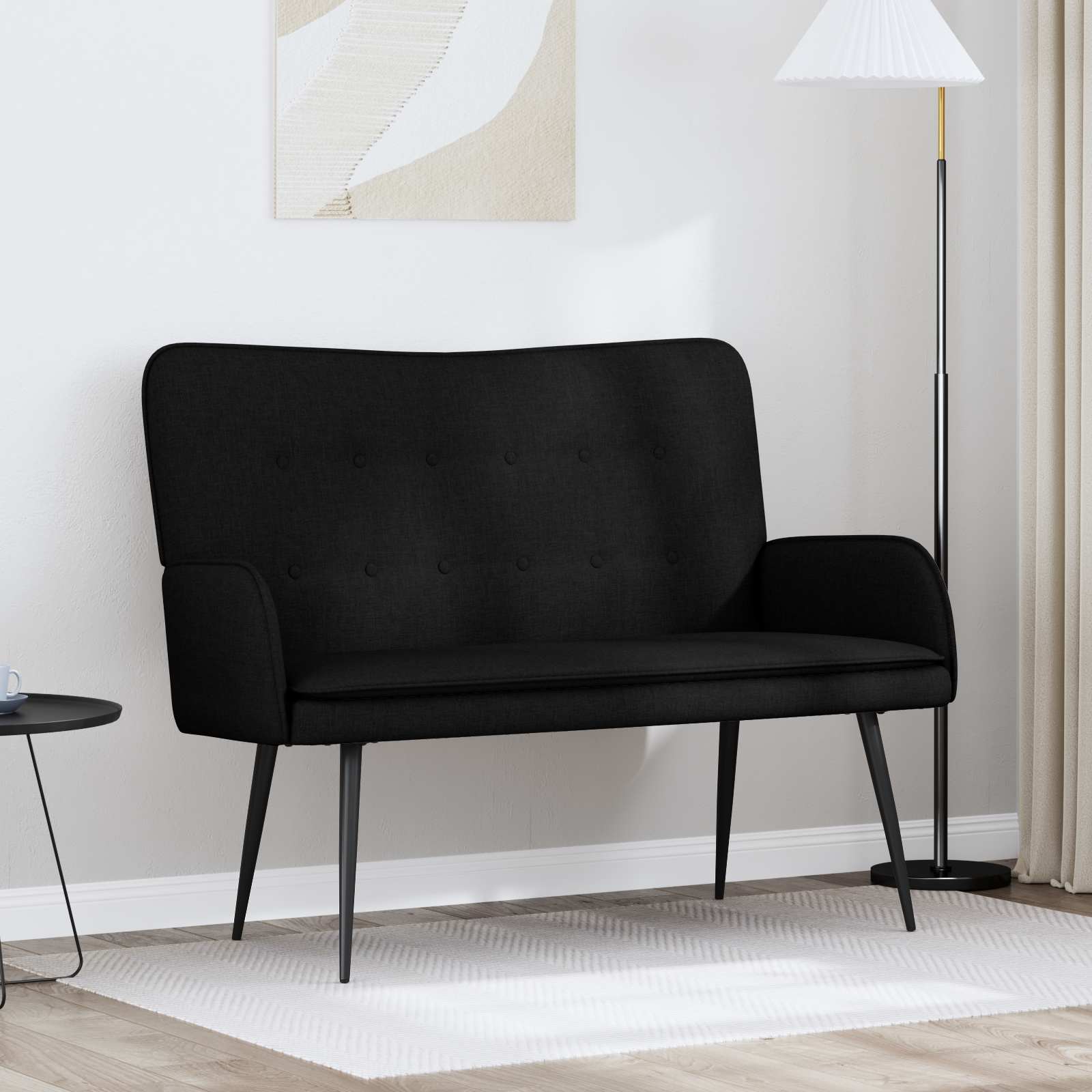 2-Sitzer Sofa Hellgrau 115 x 61 x 87 cm Stoff