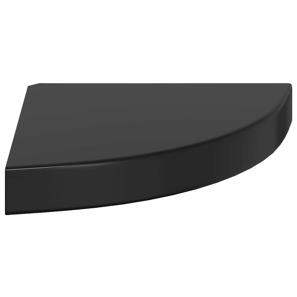 Schwebende Eckregale 2 Stk. Hochglanz-Weiß 25x25x3,8 cm MDF