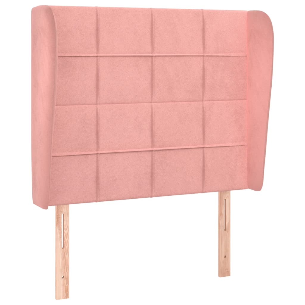 Kopfteil mit Ohren Dunkelblau 93x23x78/88 cm Samt