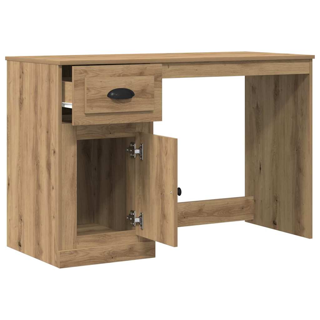 Schreibtisch mit Schublade Weiß 115x50x75 cm Holzwerkstoff