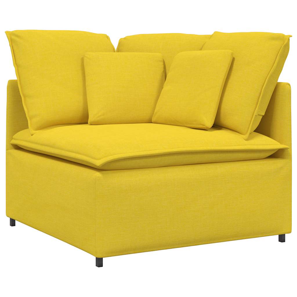 Modulares Sofa Endmodul mit Armlehne Kissen Hellgrau 100 cm