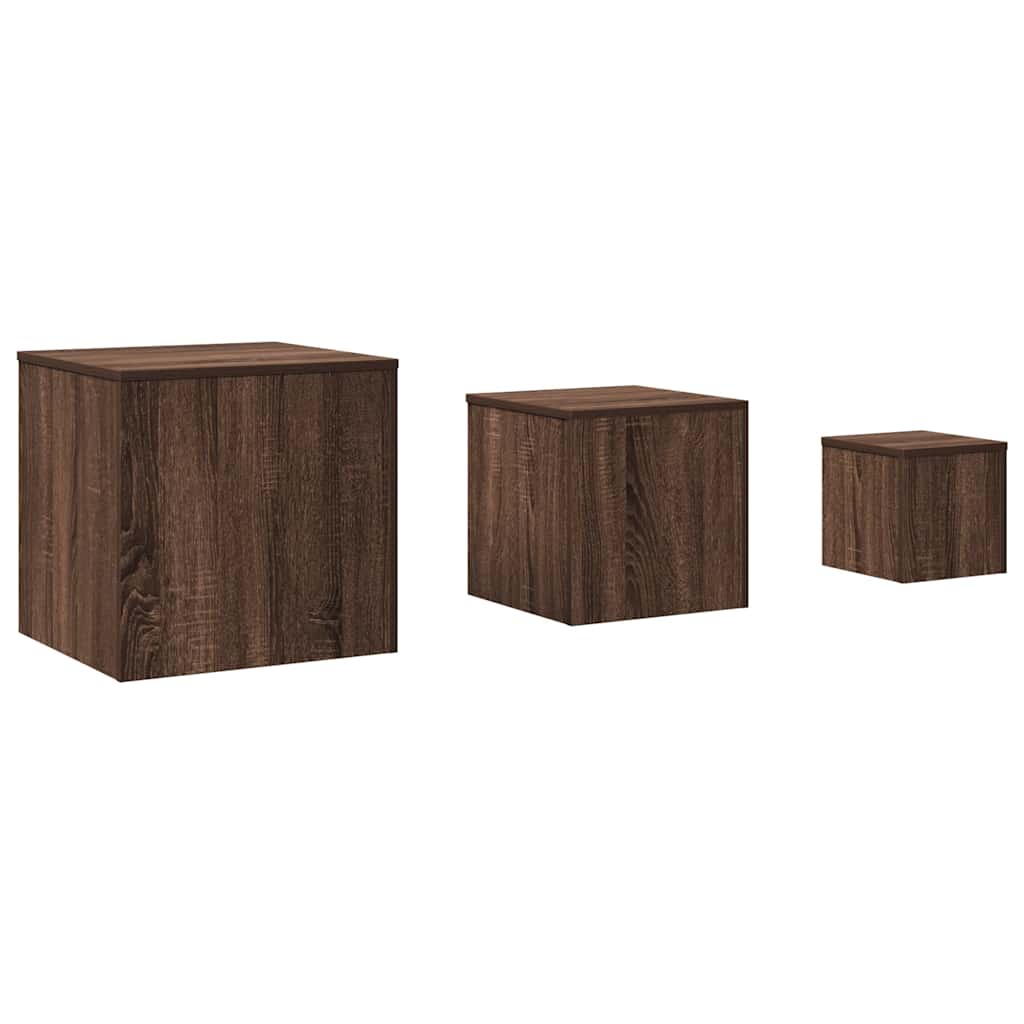 Beistelltische 3 Stk. Weiß Holzwerkstoff