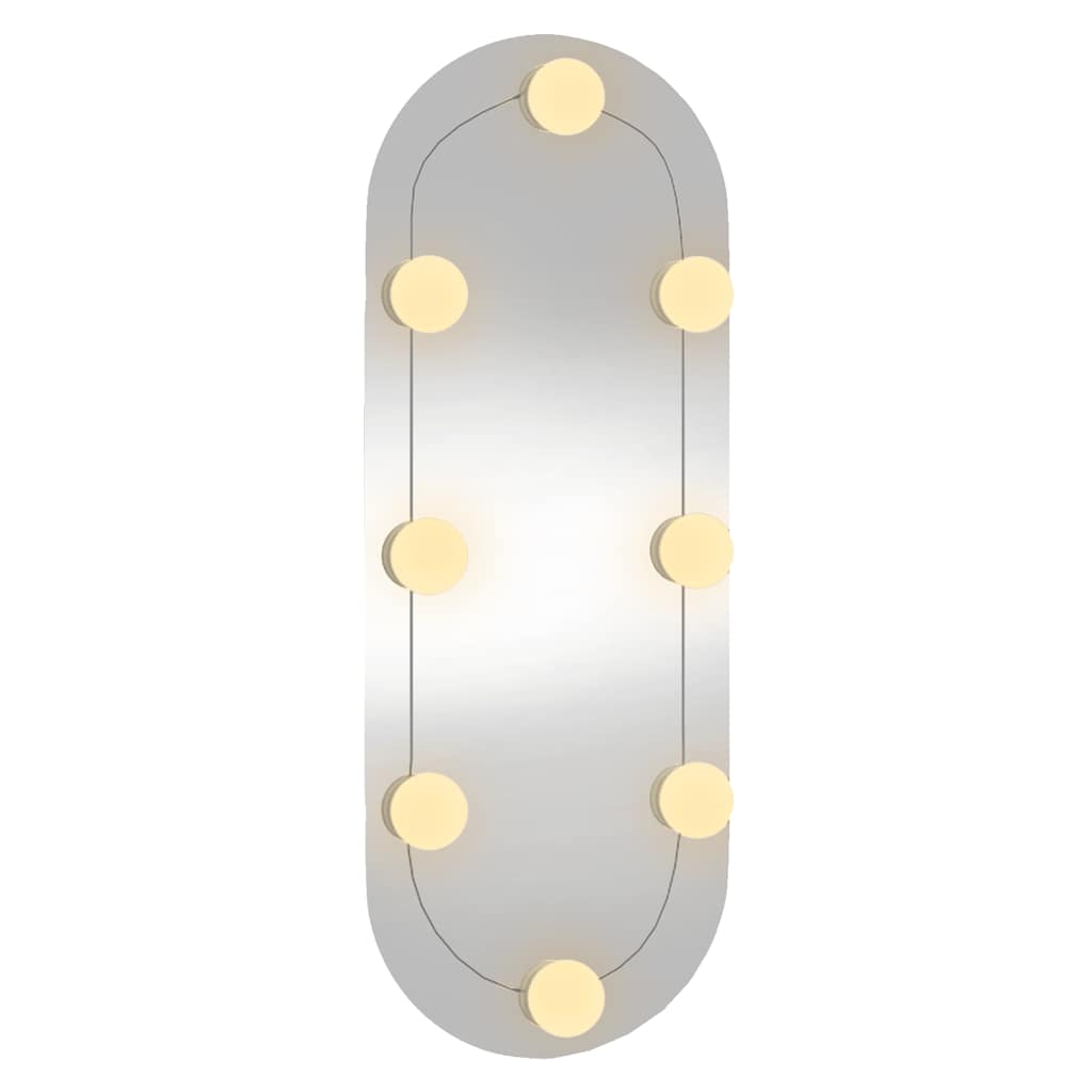 Spiegel mit LED-Leuchten 60x30 cm Glas Oval