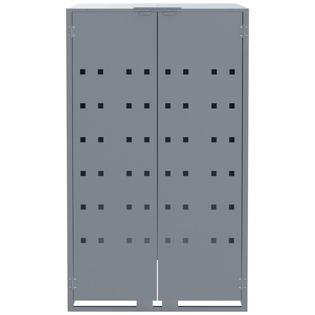 Mülltonnenbox für 2 Tonnen Schwarz 138x79x117 cm Stahl