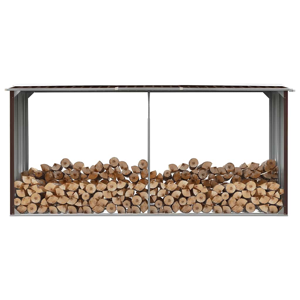 Brennholzlager aus verzinktem Stahl 330 x 92 x 153 cm Grau