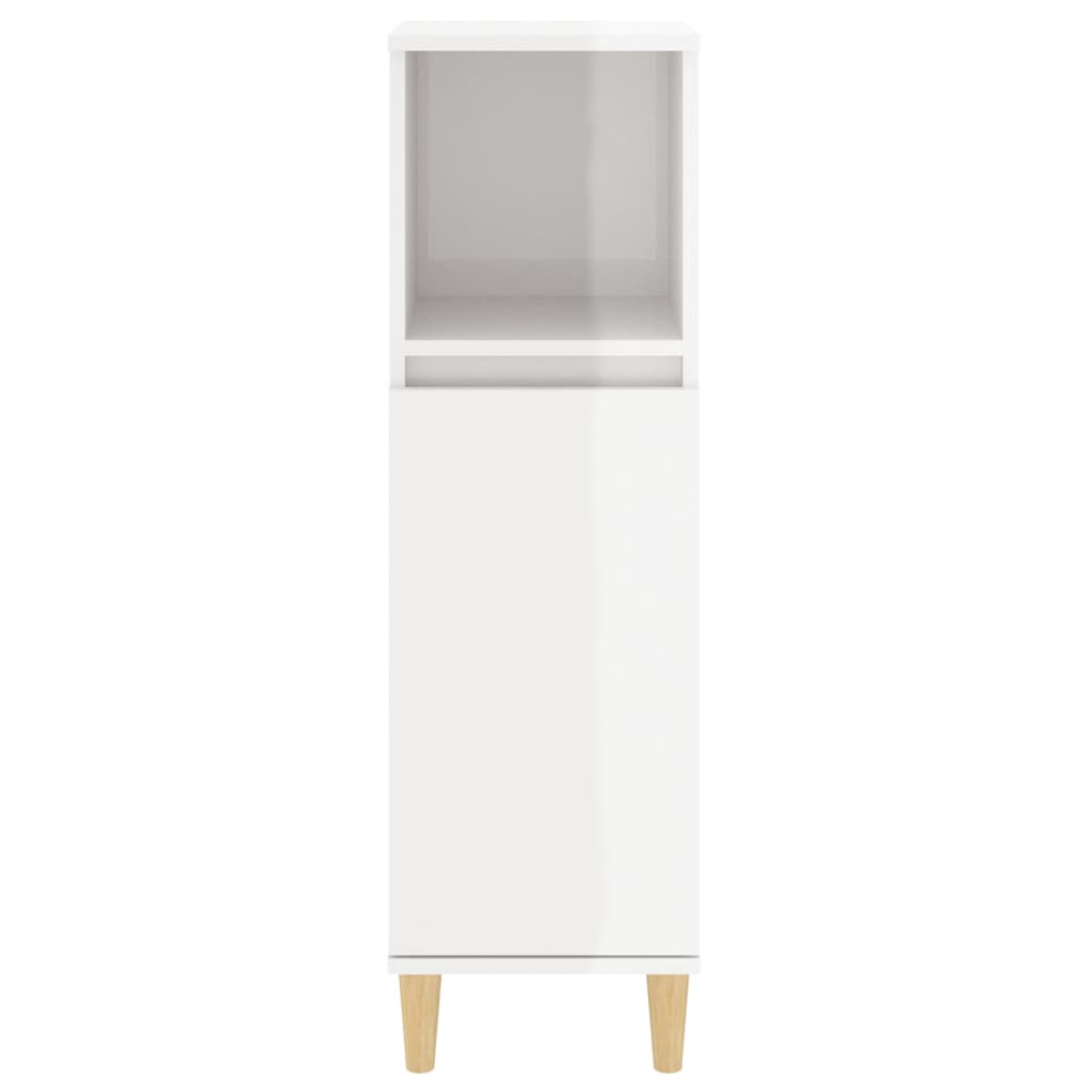Badschrank Weiß 30x30x100 cm Holzwerkstoff