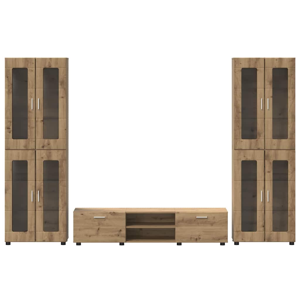 Highboard mit Regal FLORIN Weiß 60 x 35 x 182 cm Holzwerkstoff