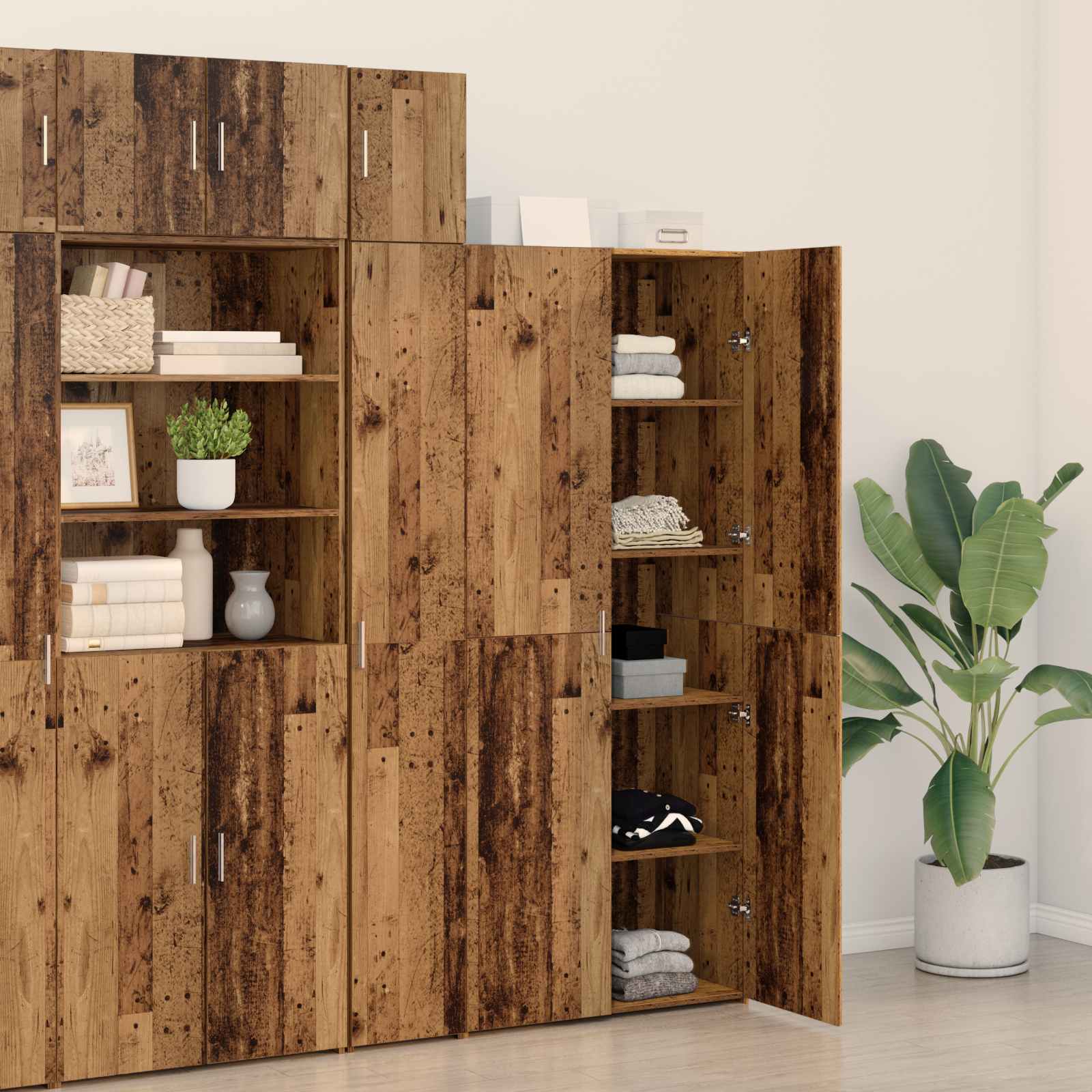 Highboard 2 pcs Artisan-Eiche 80 x 42 x 185 cm