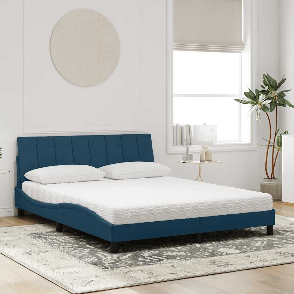Bett mit Matratze "Hanko" Hellgrau 80x200 cm Samt