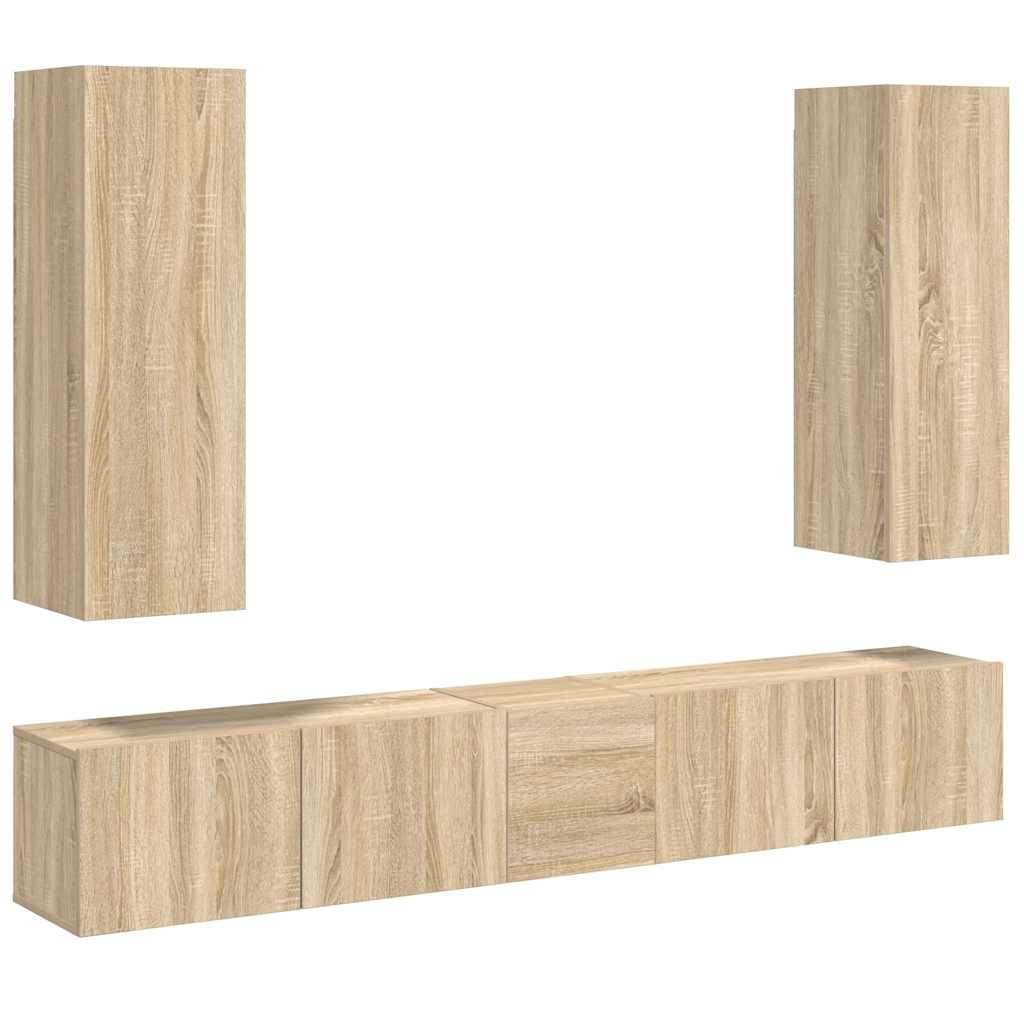 5-tlg. TV-Schrank-Set Weiß Holzwerkstoff