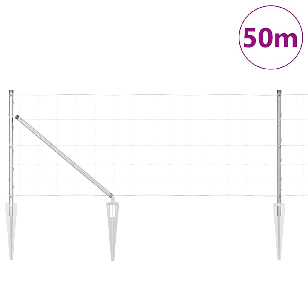 Ground Fix Geschweißter Drahtzaun 25 x 0,8 m Silber Netz