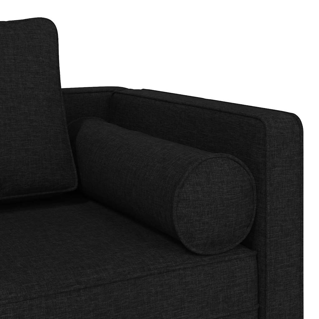 Chaiselongue mit Kissen Hellgrau Stoff
