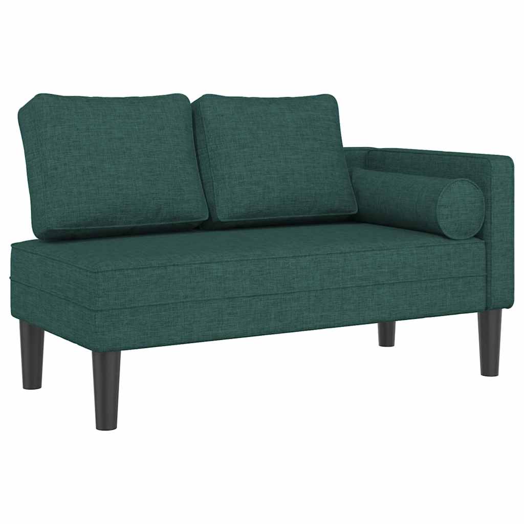 Chaiselongue mit Kissen Hellgrau Stoff