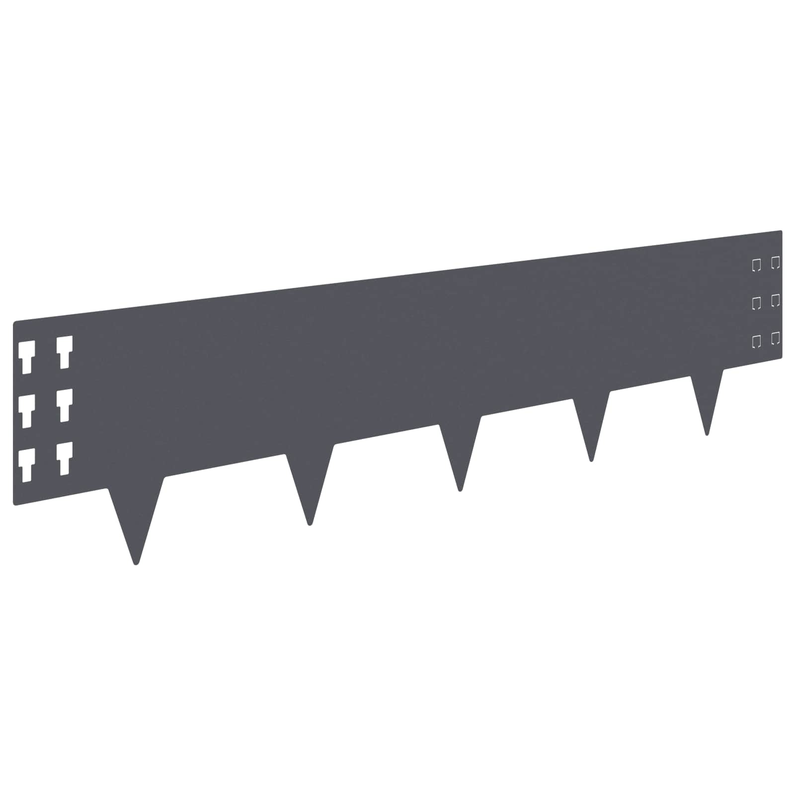 Raseneinfassung 10 pcs 100 x 12 cm Stahl Schwarz