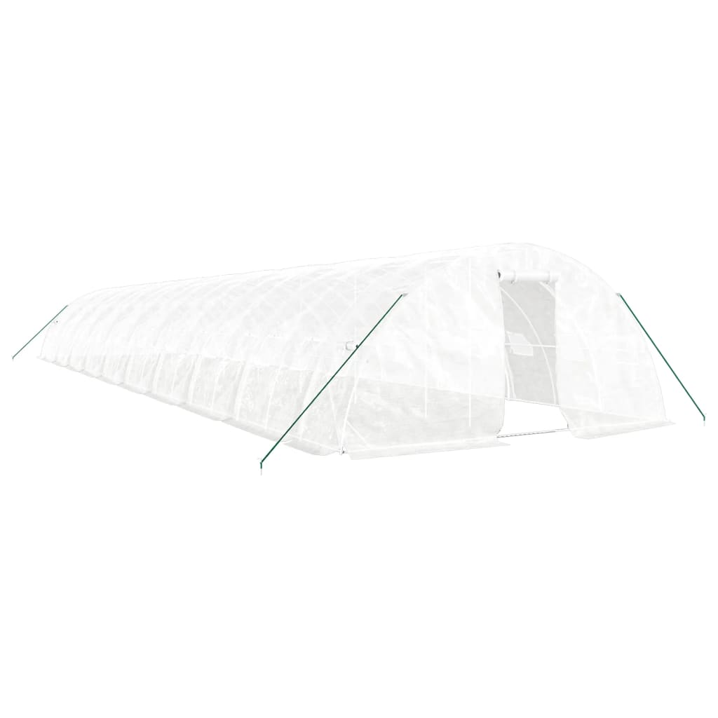 Gewächshaus mit Stahlrahmen Weiß 40 m² 8x5x2,3 m