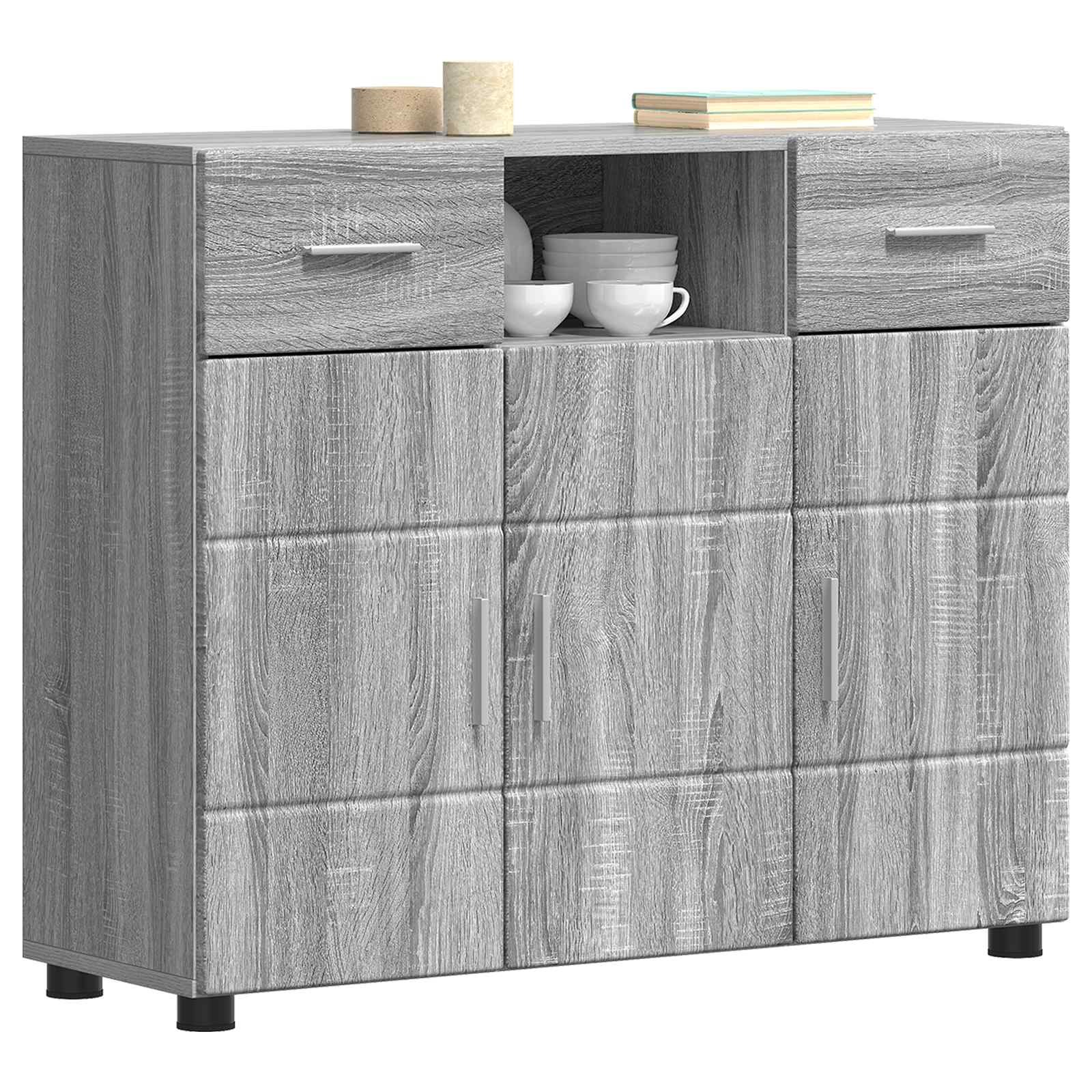 Highboard mit Regal FLORIN Weiß 60 x 35 x 182 cm Holzwerkstoff