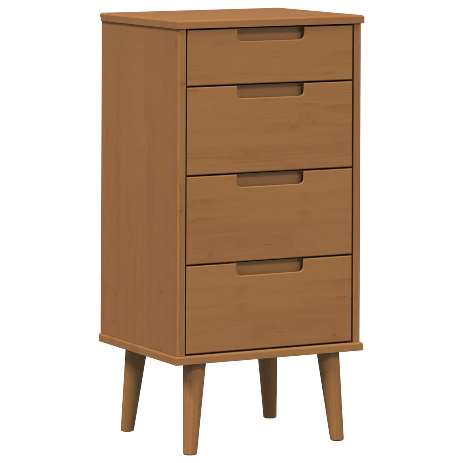 Schubladenschrank MOLDE Weiß 40x35x82 cm Massivholz Kiefer