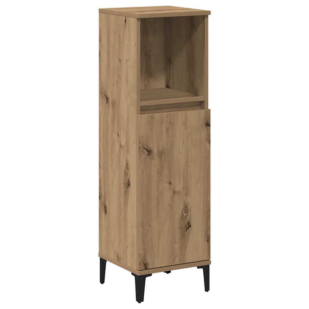 Badschrank Weiß 30x30x100 cm Holzwerkstoff