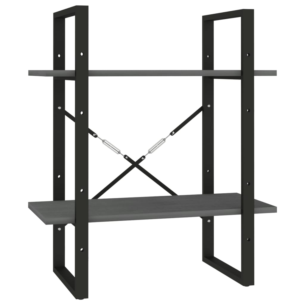 Bücherregal 2 Fächer Weiß 60x30x70 cm Holzwerkstoff