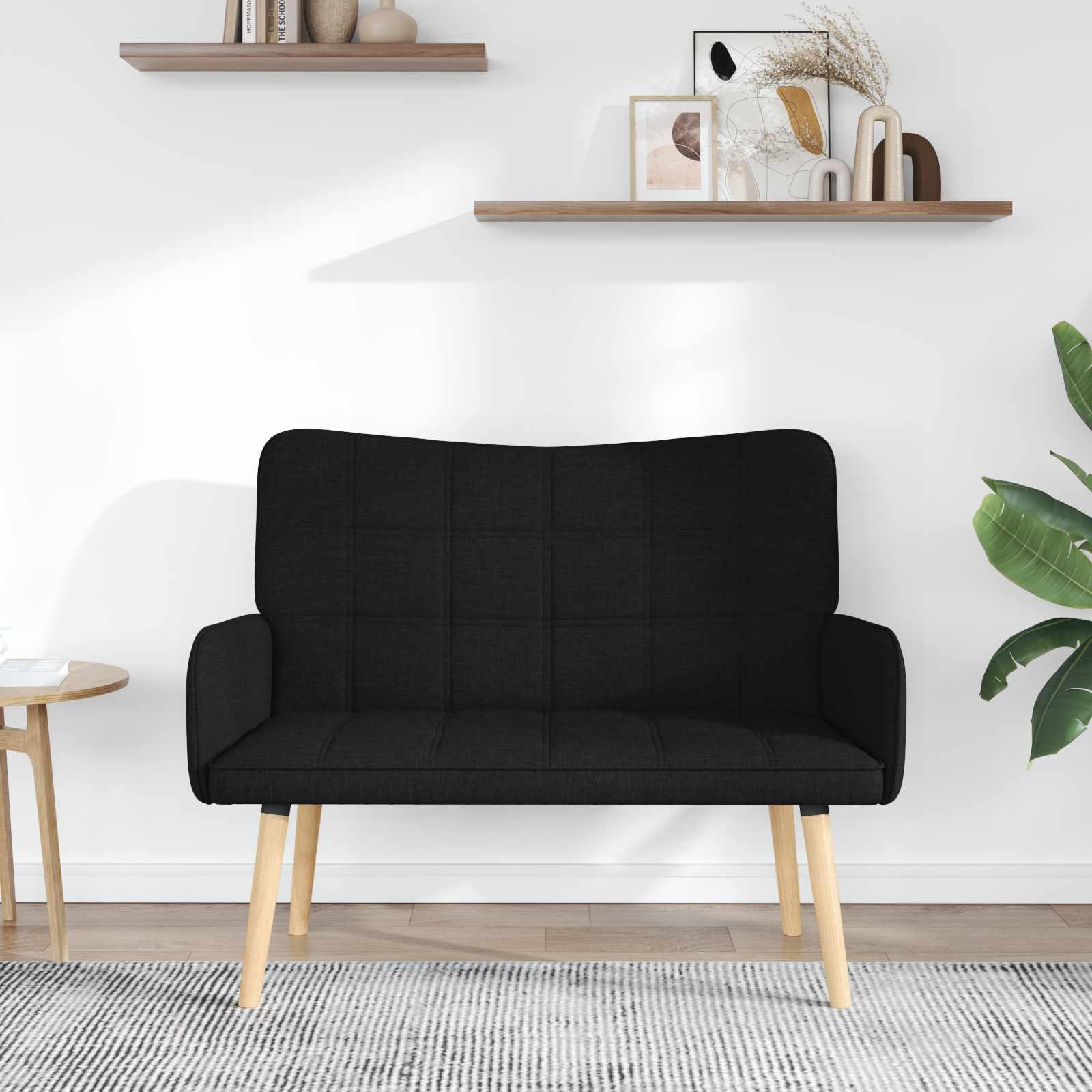 2-Sitzer Sofa Hellgrau 115 x 61 x 87 cm Stoff