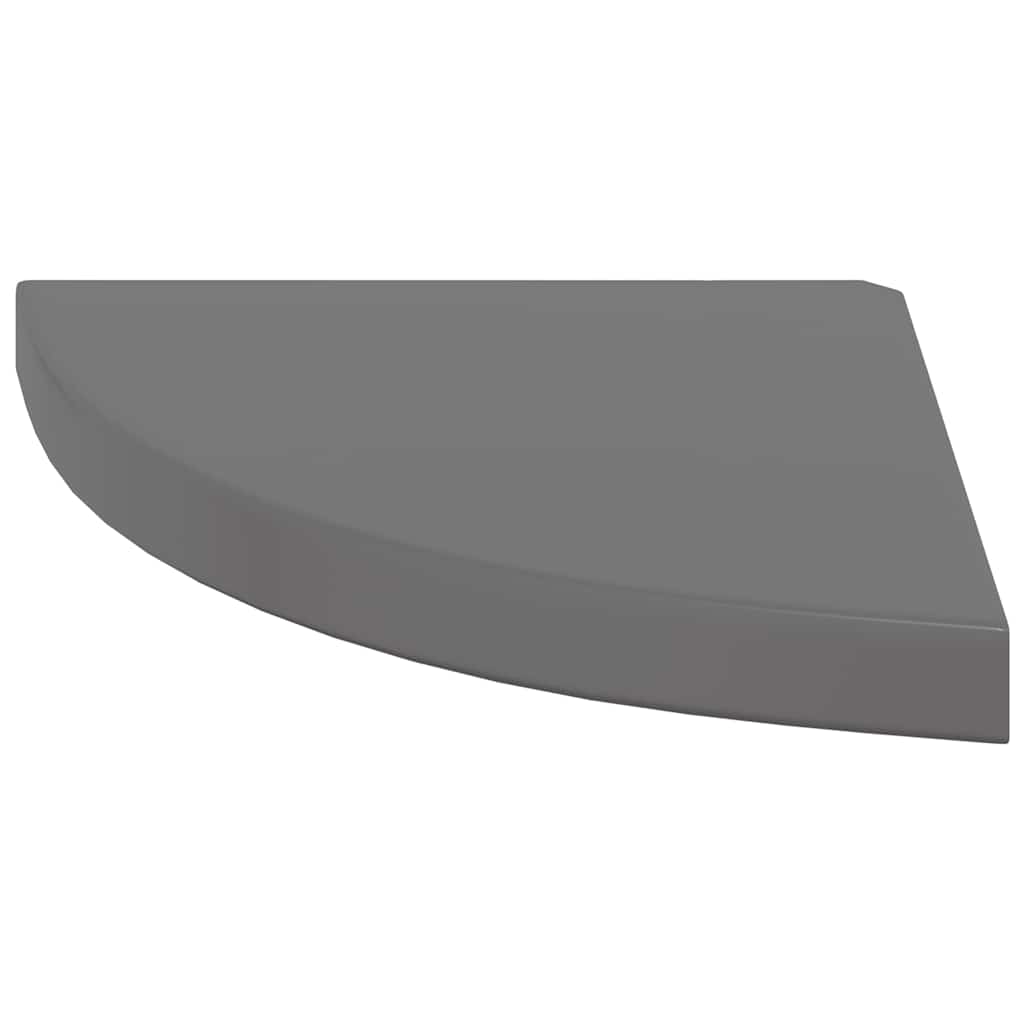 Schwebende Eckregale 2 Stk. Hochglanz-Weiß 25x25x3,8 cm MDF