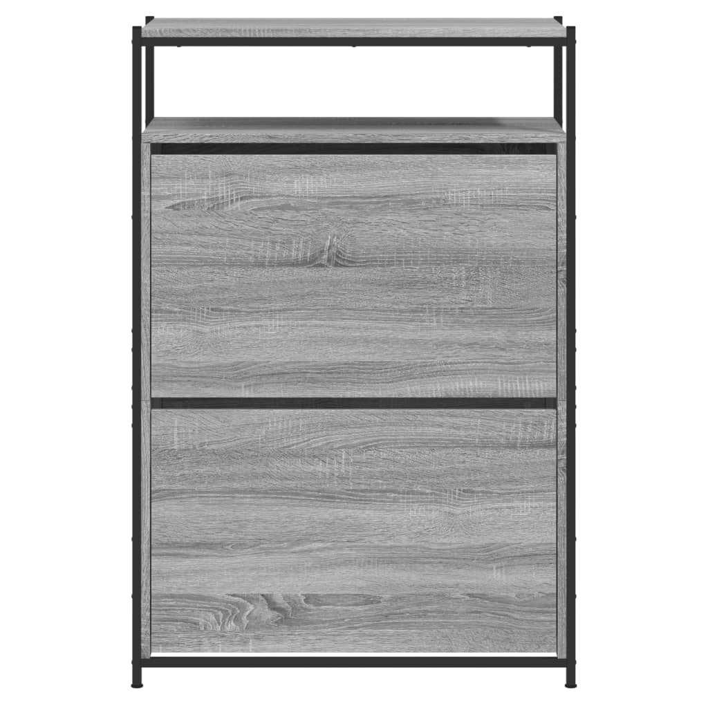 Schuhschrank mit 4 Klappen Sonoma-Eiche 100x34x112 cm