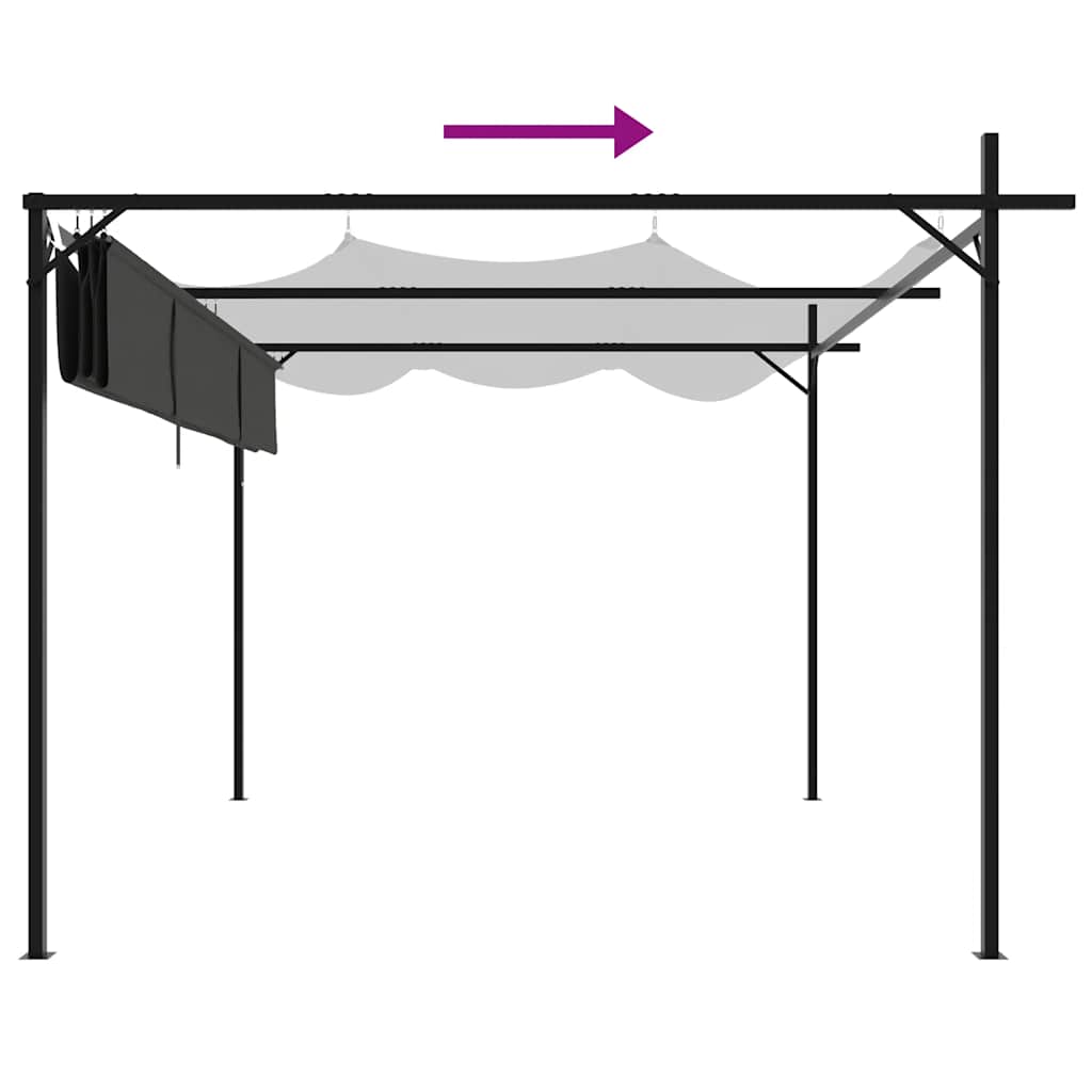 Pergola mit Schiebedach Creme 295x292x230 cm