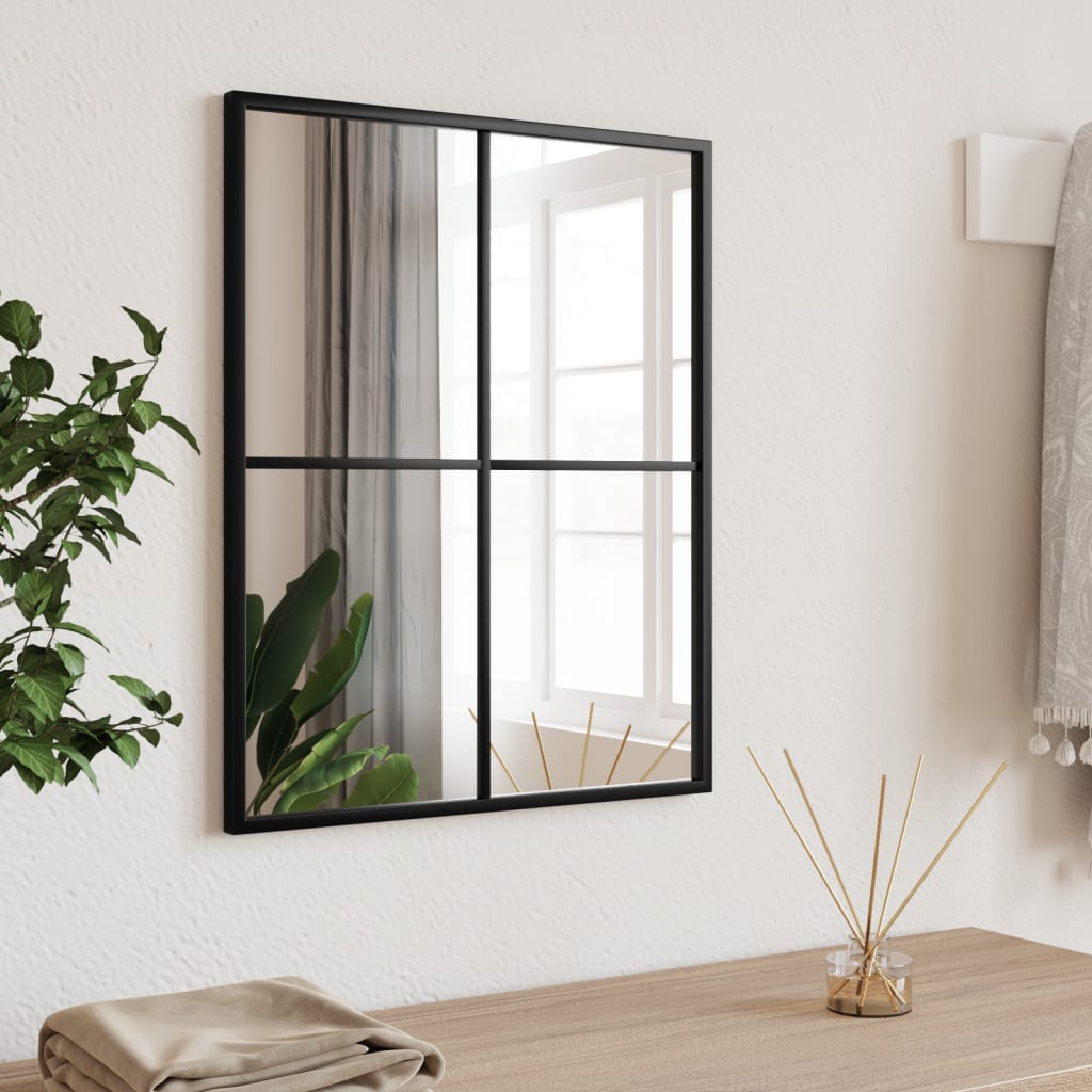 Wandspiegel Schwarz 60x40 cm Metall