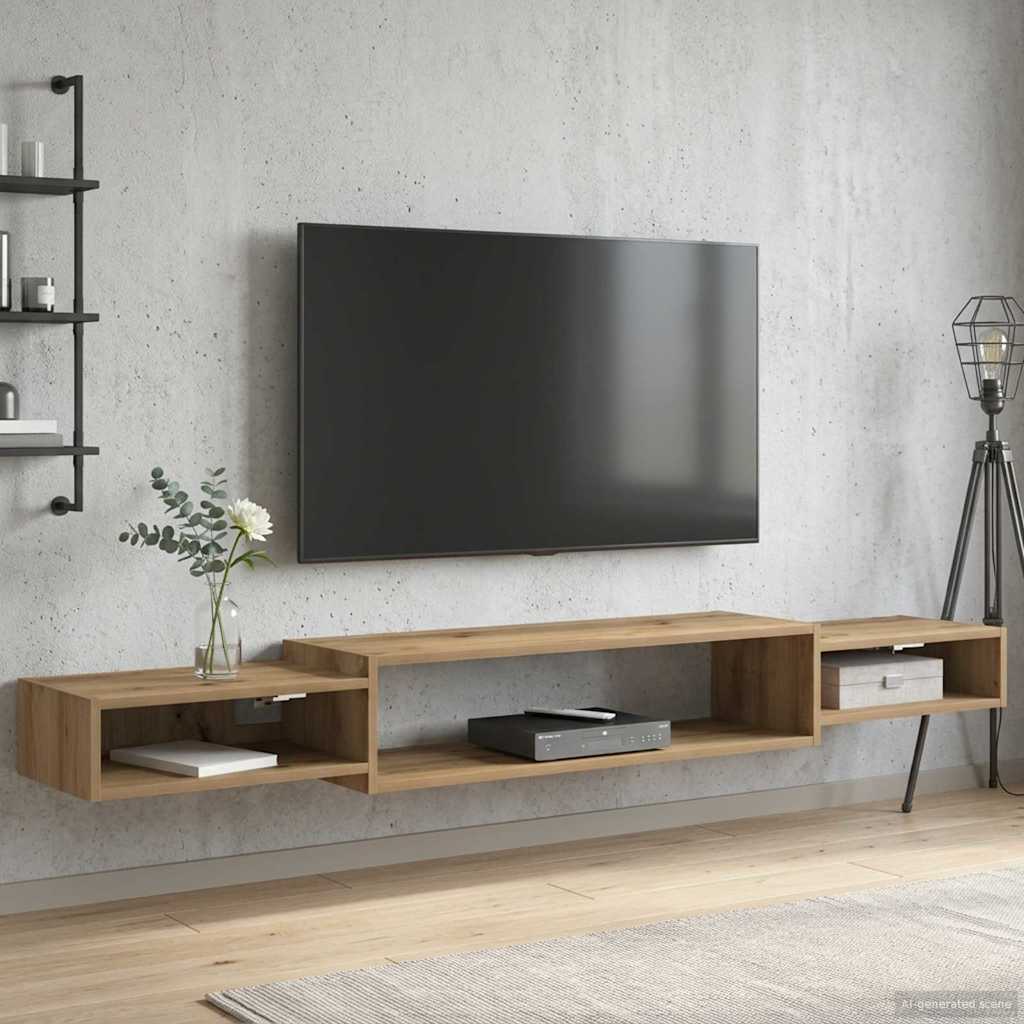Wandmontierter TV-Schrank Wandhalterung Weiß 140 x 28 x 21 cm